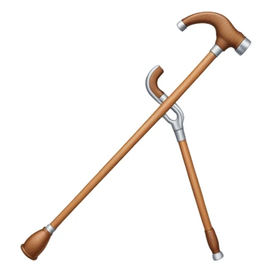 Detailed crutch with a pad for armpits  sticker