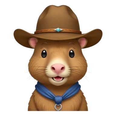 Capybara with a cowboy hat sticker