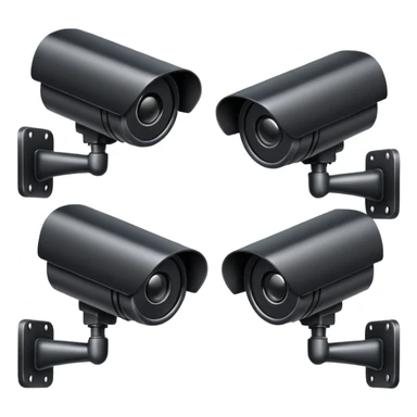 Four cctv cameras linked together  sticker