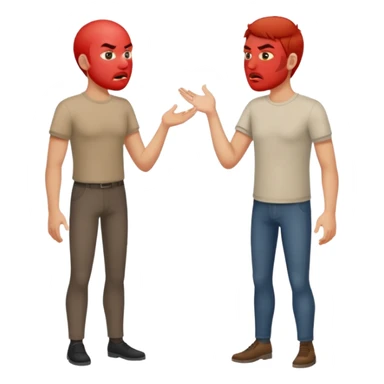 two men arguing full body sticker