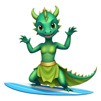 drago con gonna che fa surf sticker