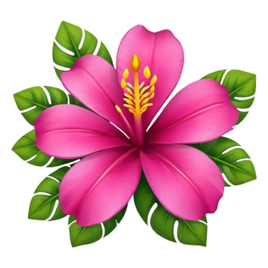 summer-themed emoji of a tropical flower sticker