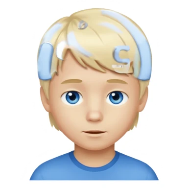 Niño pequeño muy rubio claro con flequillo sticker