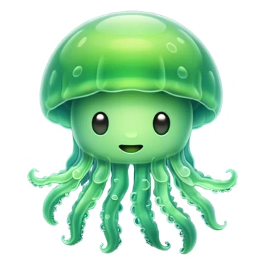 Cute green jellyfish sticker