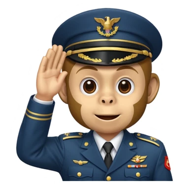 monkey face performing a military salute, friendly and expressive, classic emoji style 🫡 sticker