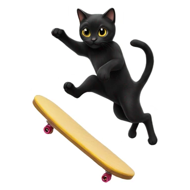 cute black cat doing a kick flip sticker