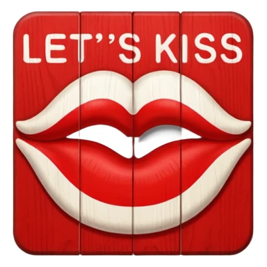 “lets kiss” sign sticker