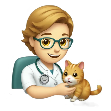 cat - vet treating a hamster sticker
