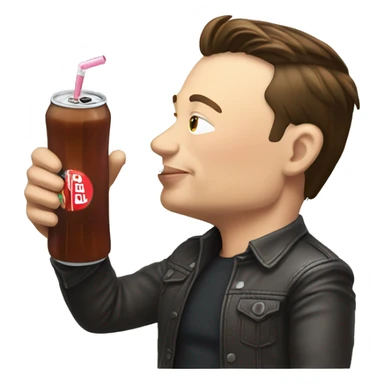 Elon musk drinking soda sticker