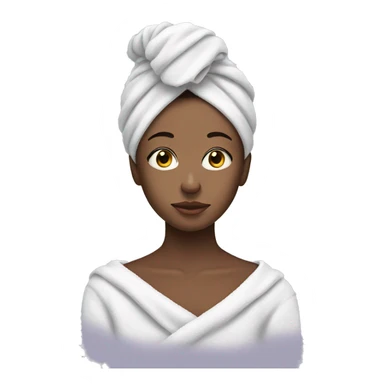 girl with face mask on her face and towel on her hair sticker