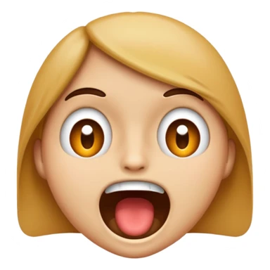 Fes-me un emoji amb una boca se sorpresa exageradament oberta. sticker