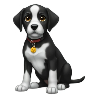 Black american stanford dog puppy sticker