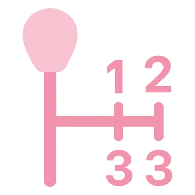 pink gear stick with 3 settings icon sticker