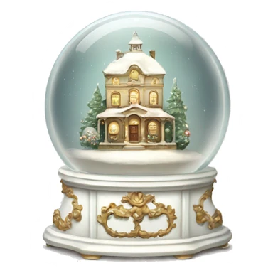 vintage white rococo snow globe sticker