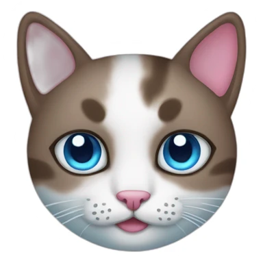 pink blue eyes cat with pillow  sticker