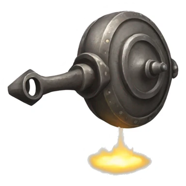 a magical artifact (an old iron with smoke) sticker