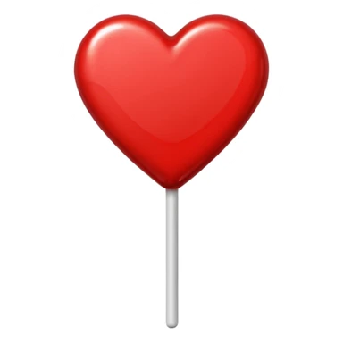Red heart shaped lollipop sticker