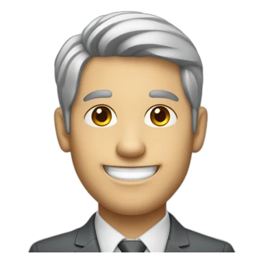 Smiling real estate agent with a graying bearb and short hair sticker