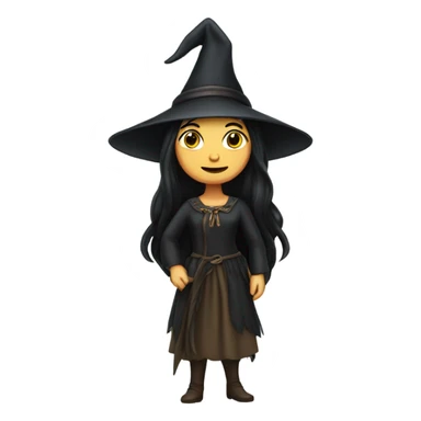 A  romanian female black hair witch sticker
