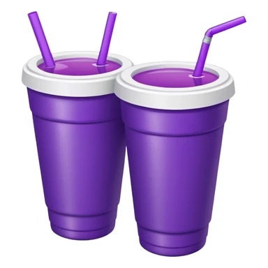 2 stacked together styro cups with purple juice inside visible from the top only sticker