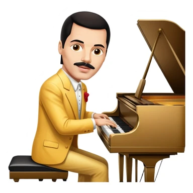 Freddie Mercury playing grand piano sticker