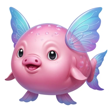 blobfish that is a magical fairy with wings sticker