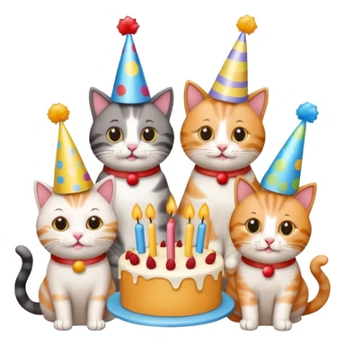 12 cats at a birthday party sticker