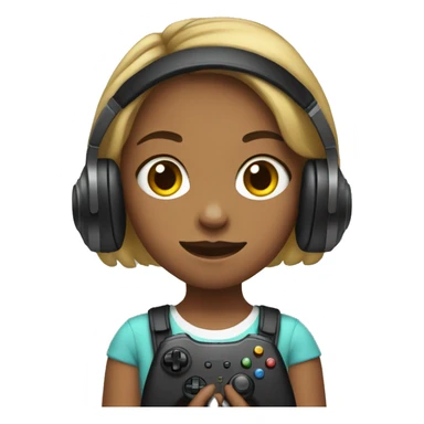 Girl with headphones and controller sticker