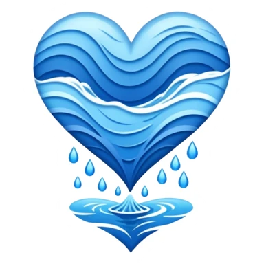 river-themed heart sticker