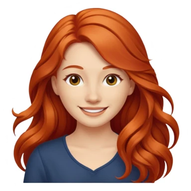 Profesora joven, sonrriente cabello rojizo y de pelo largo  sticker