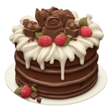 highly detailed rococo chocolate cake sticker