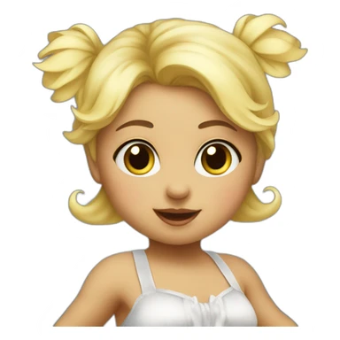 little blonde baby girl in a bird costume dancing sticker