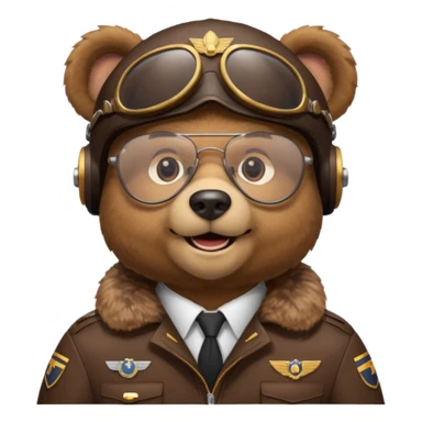 pilot bear with glasses sticker