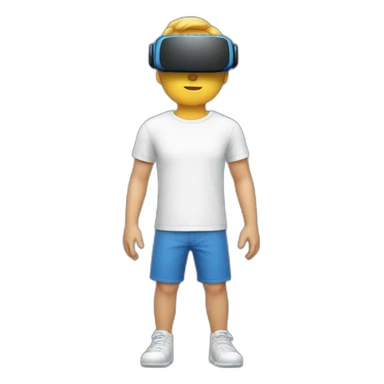 Un homme blanc qui joue à un jeux vr avec un t-shirt bleus sticker