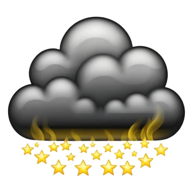Black cloud with shiny yellow stars sticker
