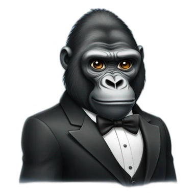 Gorilla wearing a tuxedo sticker