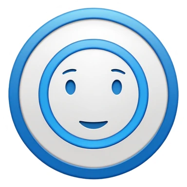 Circulo azul con una flechita de aprobado de color blanco adrento sticker