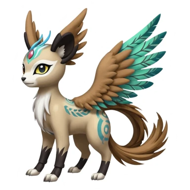 Tribal Painted Asian Graceful Gorgeous Meloetta-WereGarurumon-Trico-Pokémon-Fakémon-fusion-hybrid-creature sticker