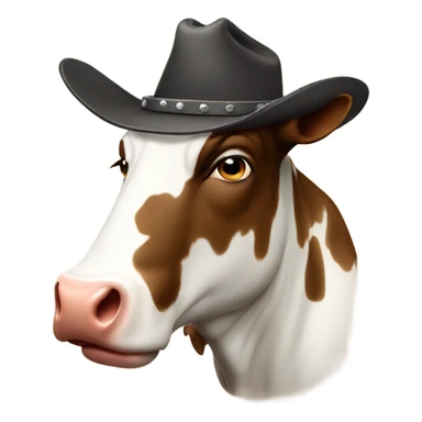 Sad cowboy cow sticker