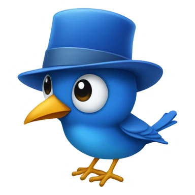 Blue bird wearing hat  sticker