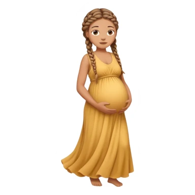pregnant woman with braids sticker