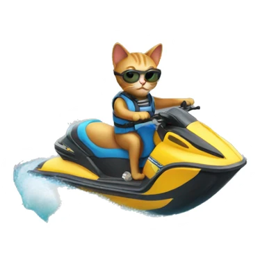 Cat riding a jetski sticker