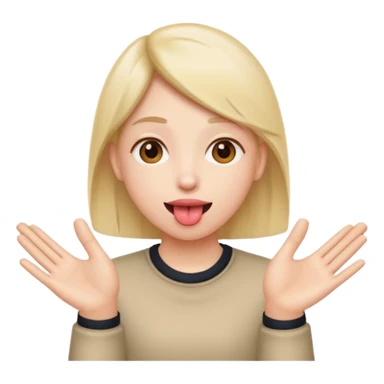 Tongue out and hands to the side sticker