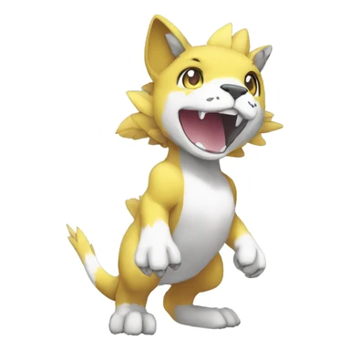 Cute cool anthro Digimon-Pokémon-animal full body sticker