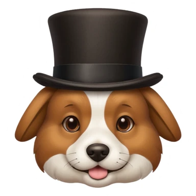 Dog with a top hat sticker