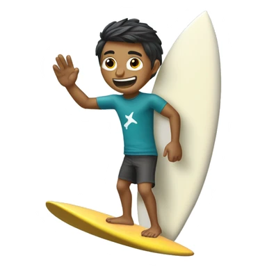 Surfista con discapacidad en un brazo montando una ola com una tabla de surf sticker