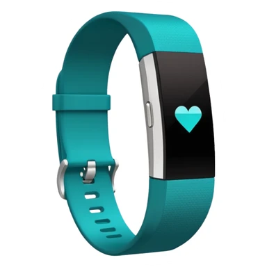 a teal fitbit band lying flat in the style of an ios emoji  sticker