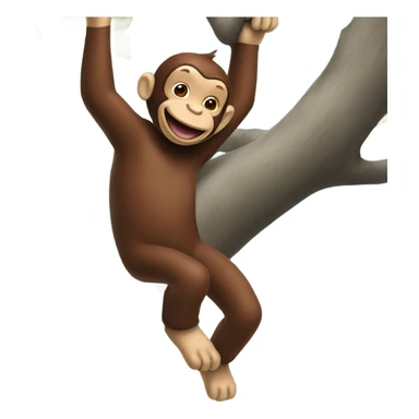 Curious George swinging from tree sticker