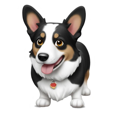black and white welsh cardigan corgi sticker