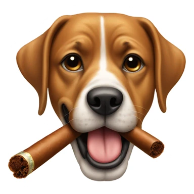 Dog with cigar sticker